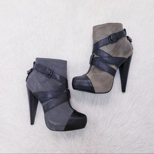NWT Genuine Italian Leather Belted Booties